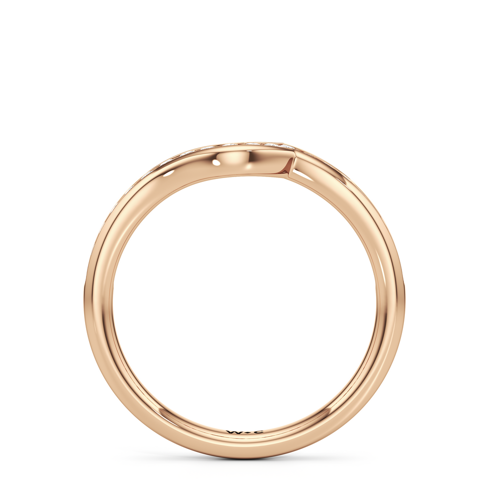 The Kit Diamond Wedding Band with 18KT Rose Gold Cut Diamond in 14KT Rose Gold view 2
