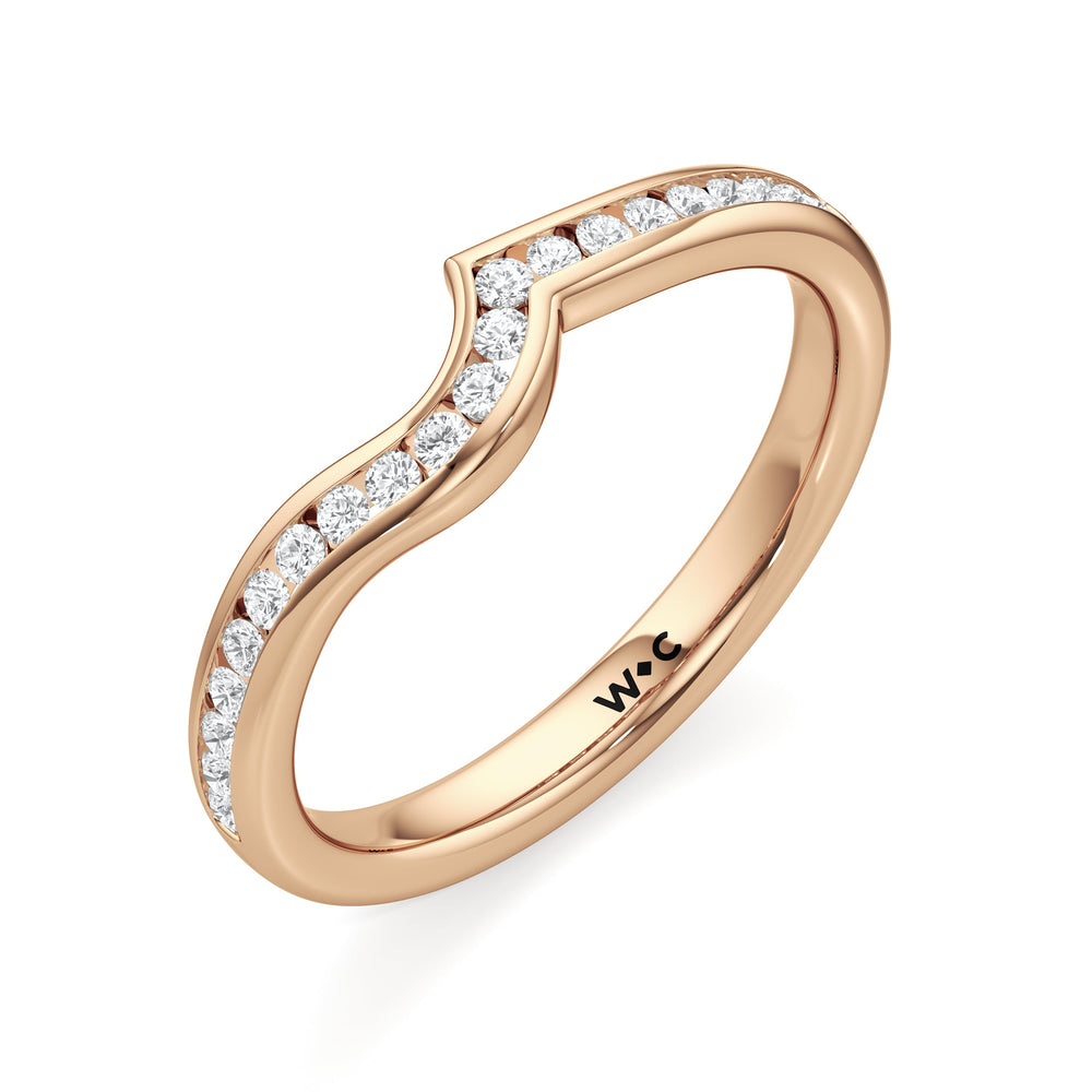 The Kit Diamond Wedding Band with 18KT Rose Gold Cut Diamond in 14KT Rose Gold view 3
