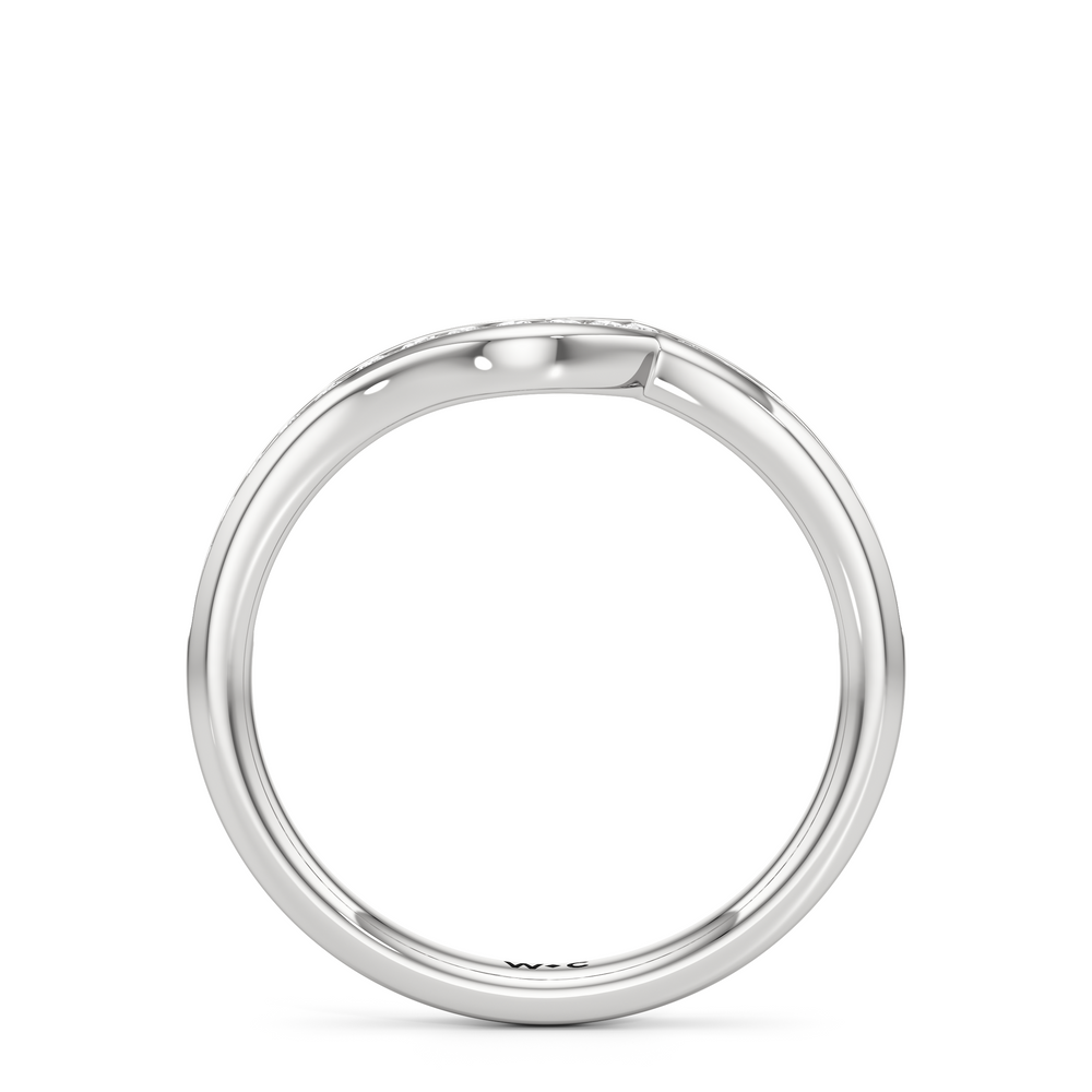 The Kit Diamond Wedding Band with Platinum Cut Diamond in 14KT Platinum view 2
