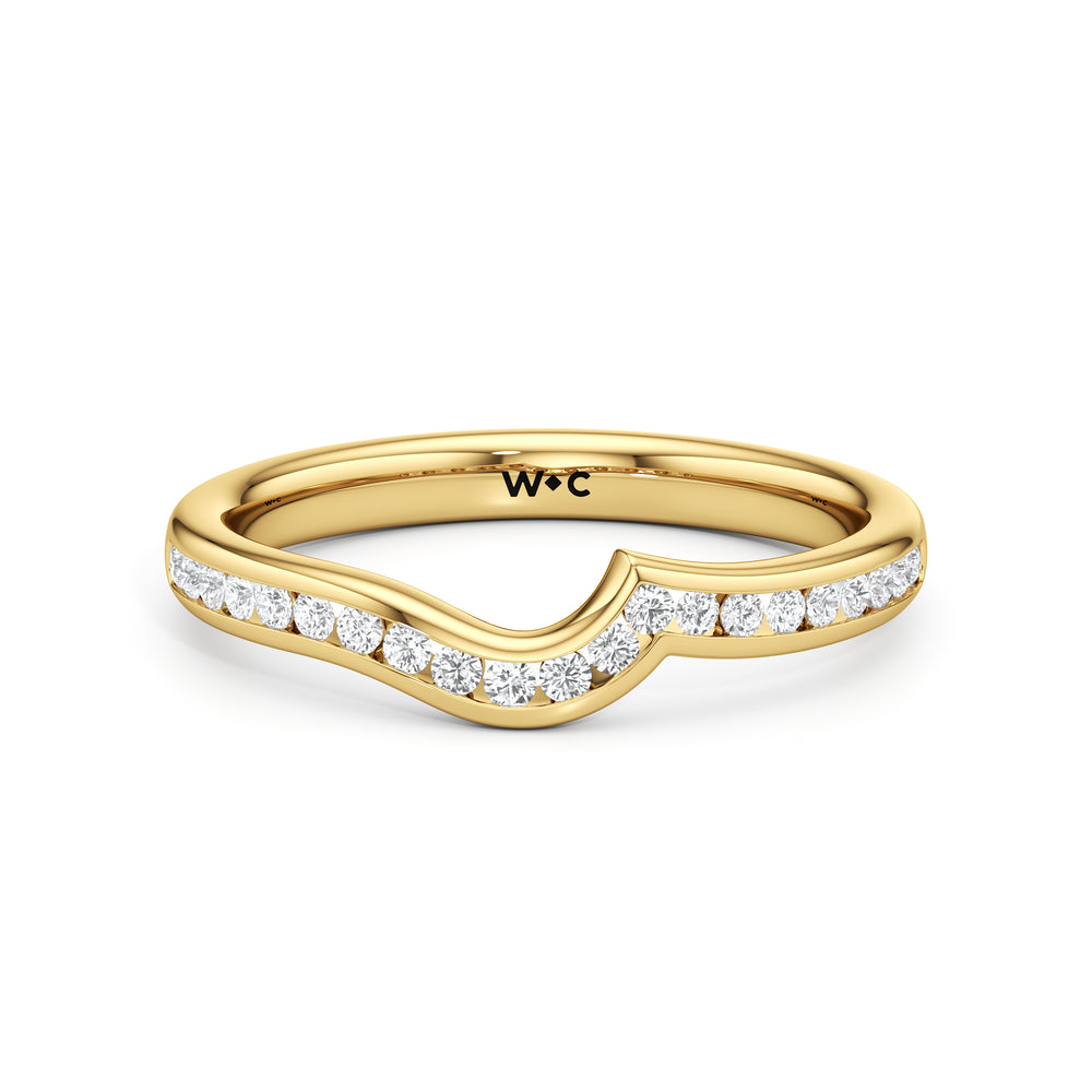 The Kit Diamond Wedding Band with 18KT Yellow Gold Cut Diamond in 14KT Yellow Gold view 1
