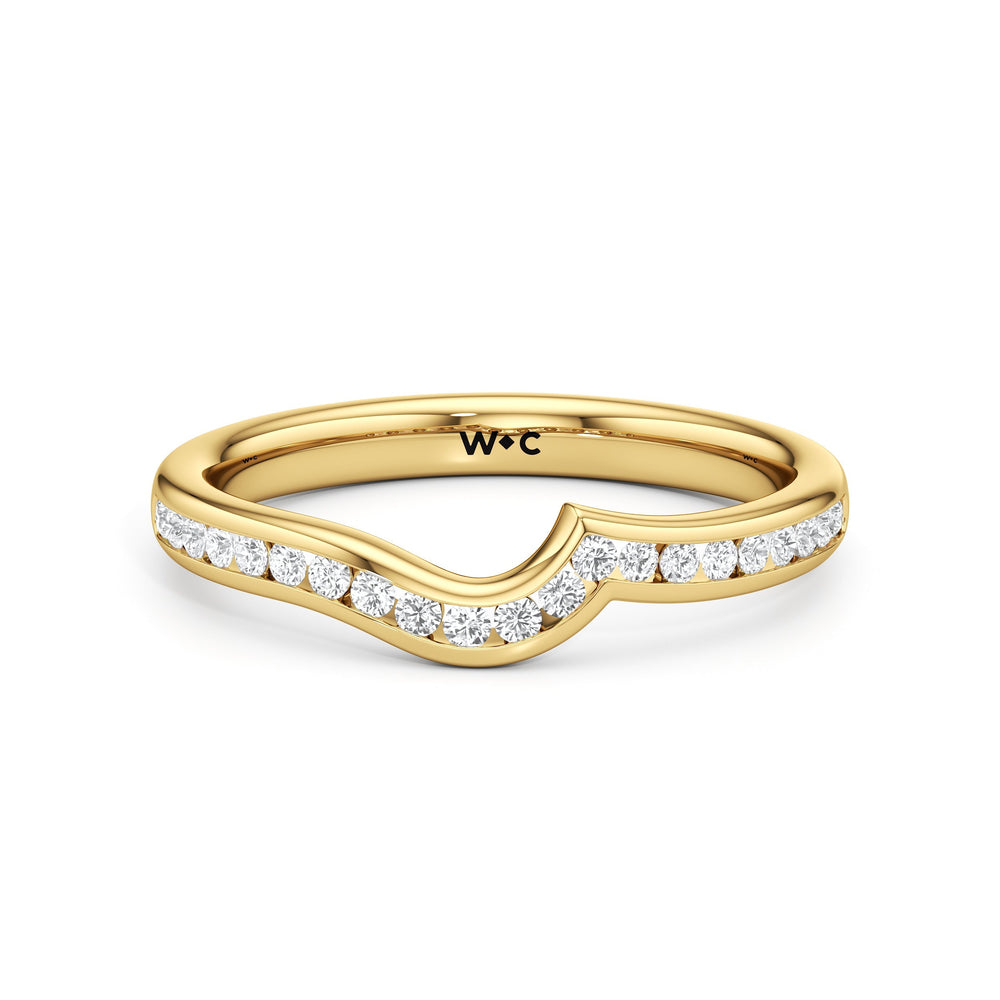 The Kit Diamond Wedding Band with 18KT Yellow Gold Cut Diamond in 14KT Yellow Gold view 1

