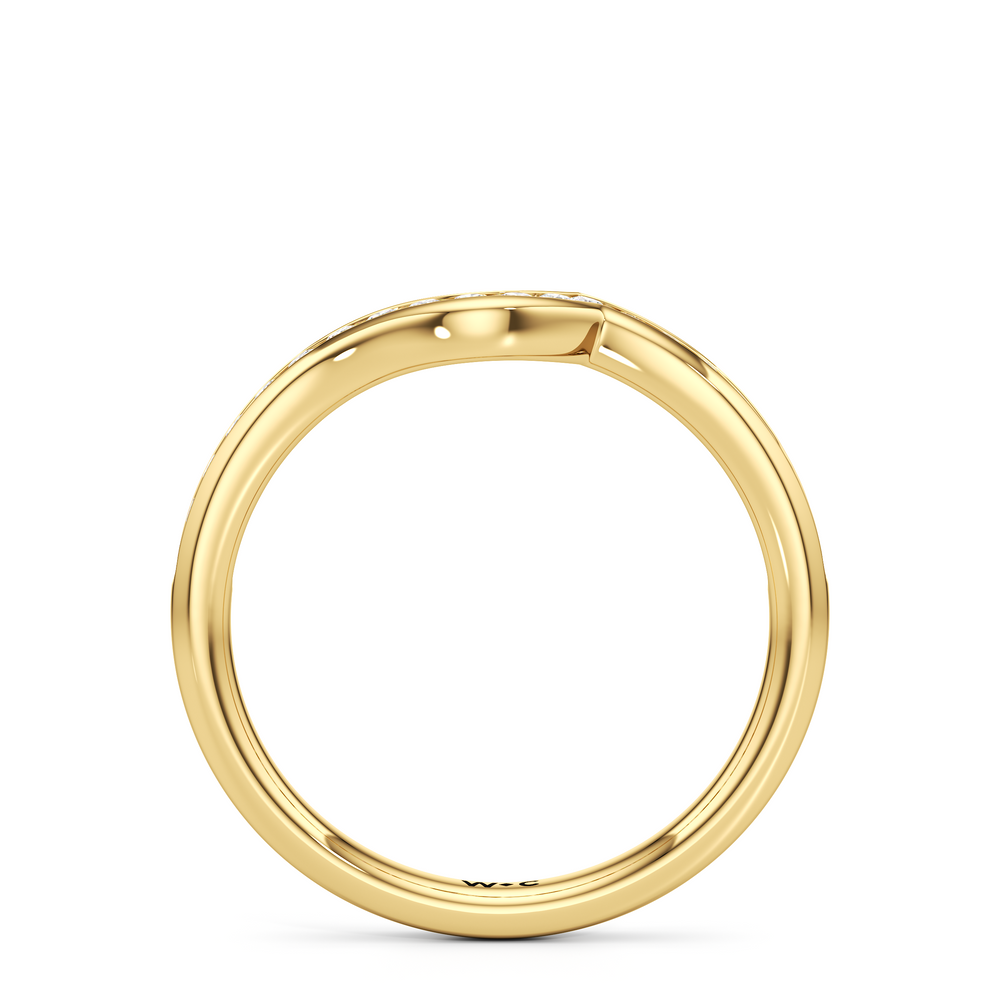 The Kit Diamond Wedding Band with 18KT Yellow Gold Cut Diamond in 14KT Yellow Gold view 2
