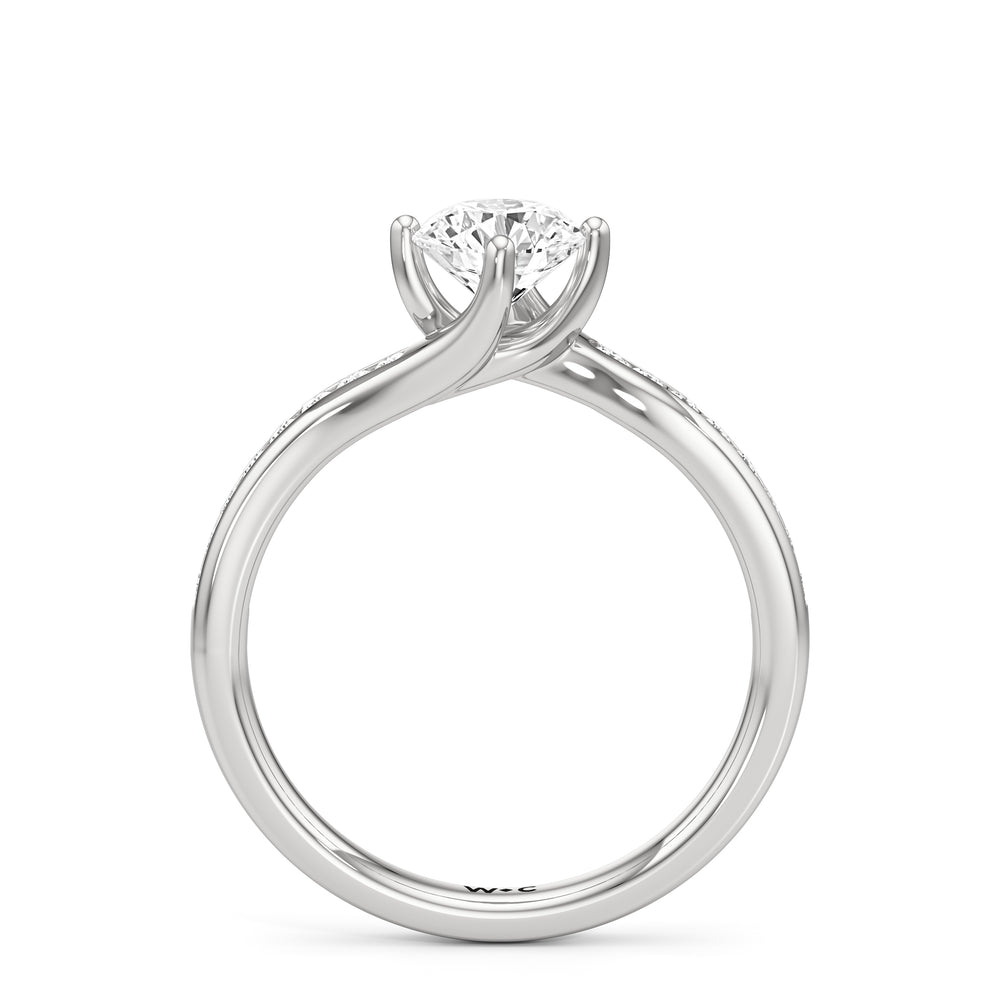The Kit Engagement Ring with Round Cut Diamond in 14KT Platinum view 2
