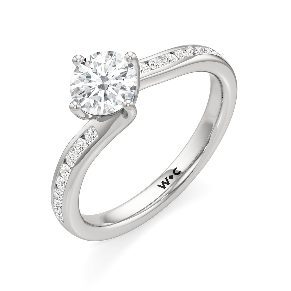 The Kit Engagement Ring with Round Cut Diamond in 14KT Platinum view 3

