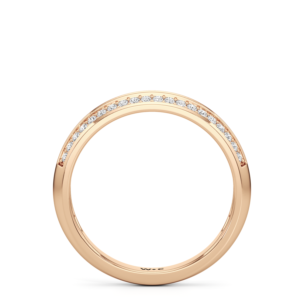 The Mirabel Diamond Wedding Band with 18KT Rose Gold Cut Diamond in 14KT Rose Gold view 2
