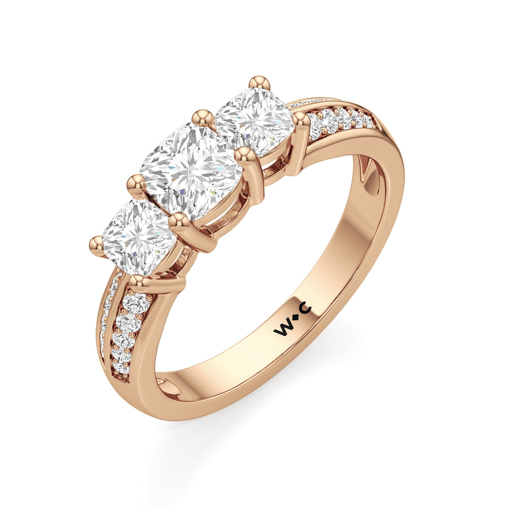 engagement-ring-1590304 with Cushion Cut Diamond in 14KT Rose Gold view 3
