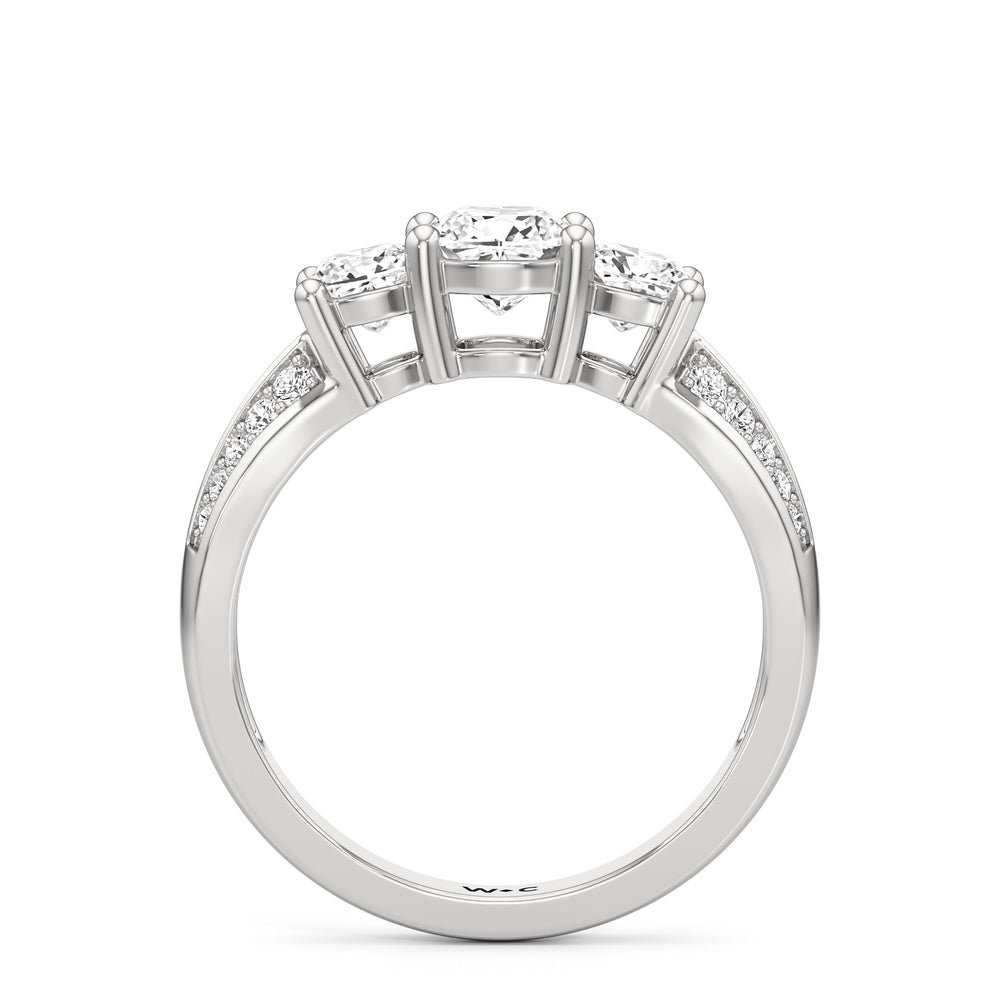 engagement-ring-1590304 with Cushion Cut Diamond in 14KT Platinum view 2
