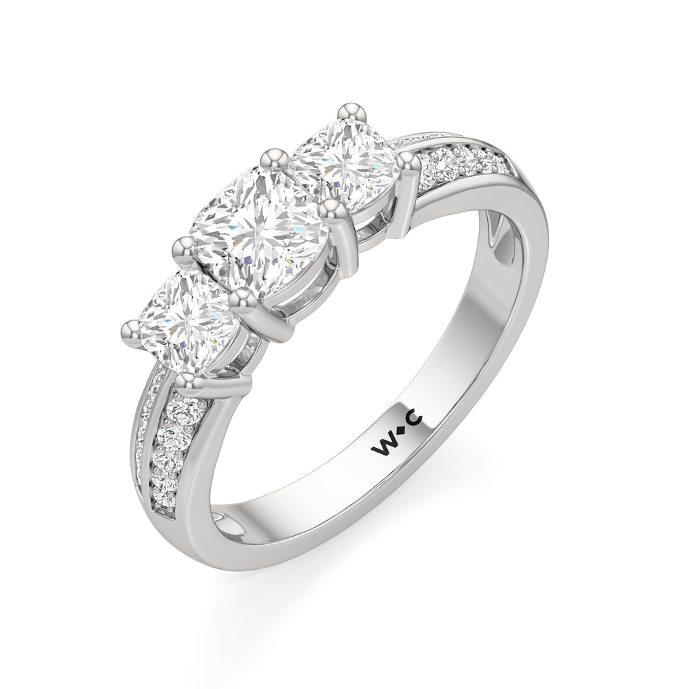 The Mirabel Engagement Ring with Cushion Cut Diamond in 14KT Platinum view 3
