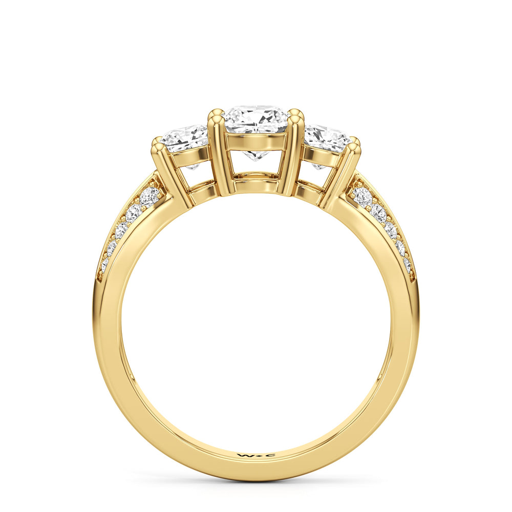 engagement-ring-1590304 with Cushion Cut Diamond in 14KT Yellow Gold view 2
