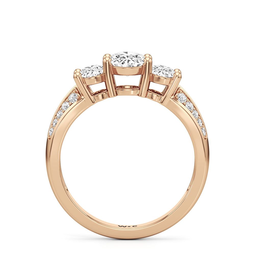 The Mirabel Engagement Ring with Oval Cut Diamond in 14KT Rose Gold view 2
