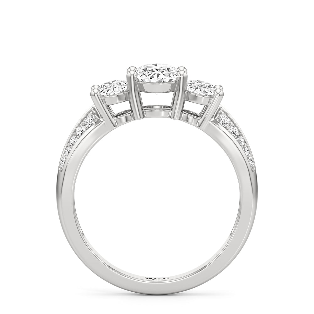 The Mirabel Engagement Ring with Oval Cut Diamond in 14KT Platinum view 2
