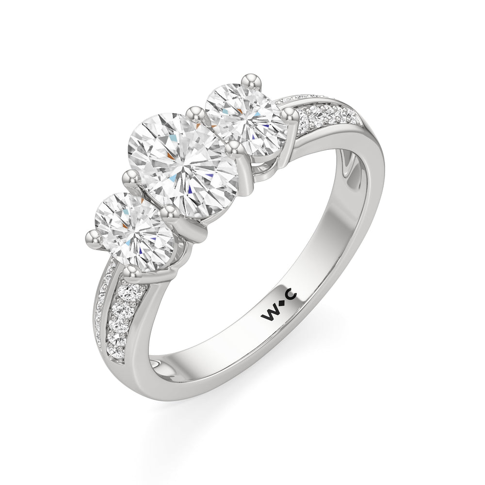 engagement-ring-1590303 with Oval Cut Diamond in 14KT Platinum view 3

