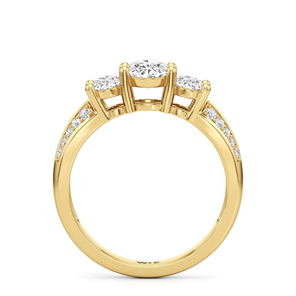engagement-ring-1590303 with Oval Cut Diamond in 14KT Yellow Gold view 2
