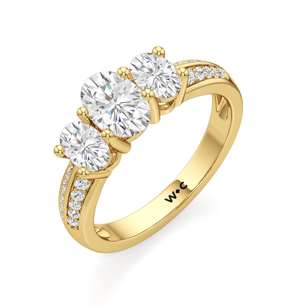 The Mirabel Engagement Ring with Oval Cut Diamond in 14KT Yellow Gold view 3
