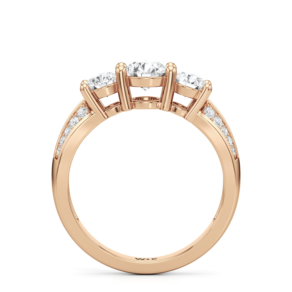 The Mirabel Engagement Ring with Round Cut Diamond in 14KT Rose Gold view 2
