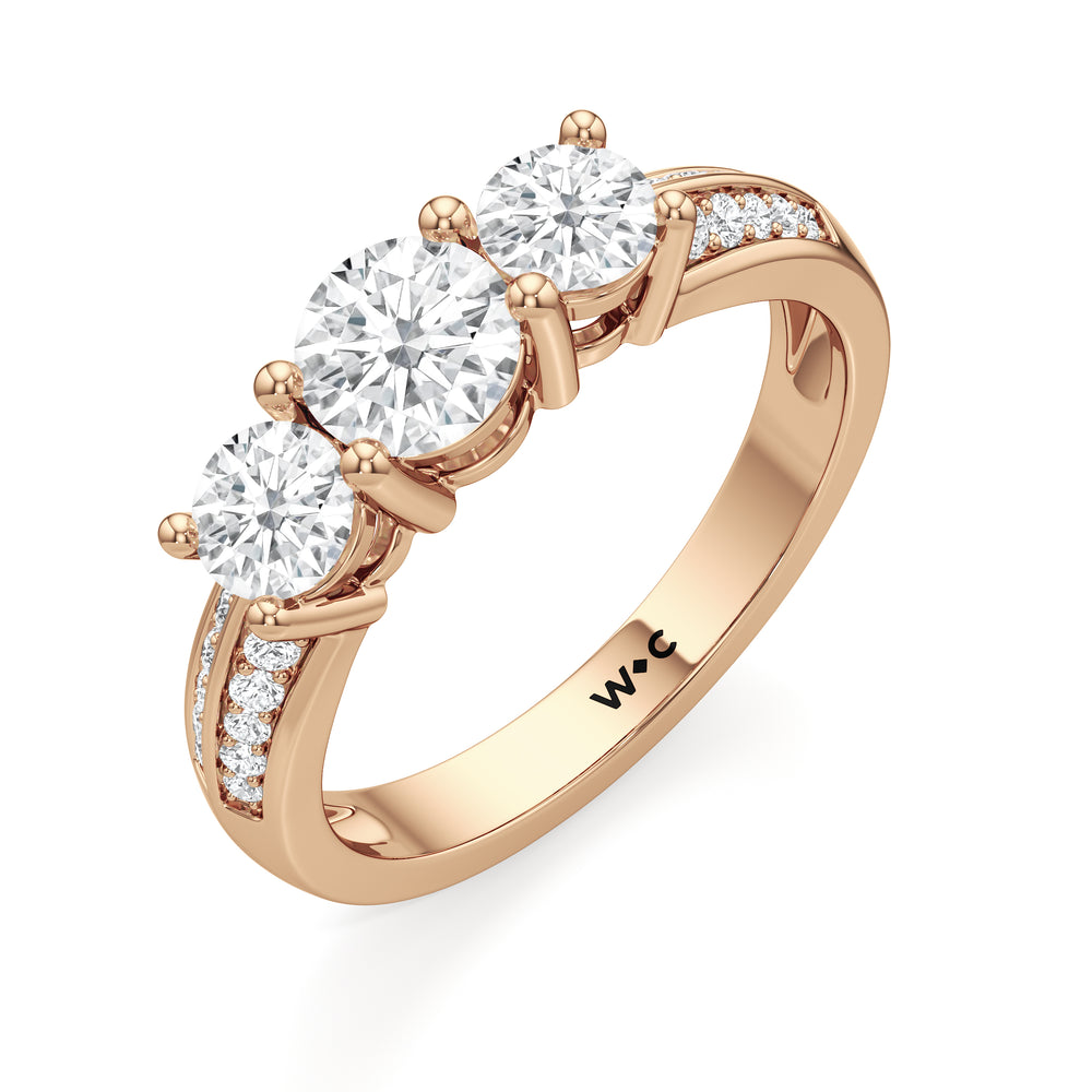 The Mirabel Engagement Ring with Round Cut Diamond in 14KT Rose Gold view 3
