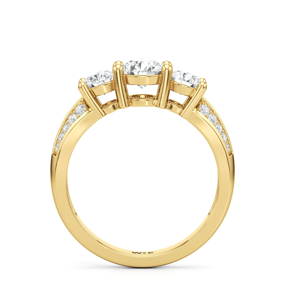 The Mirabel Engagement Ring with Round Cut Diamond in 14KT Yellow Gold view 2
