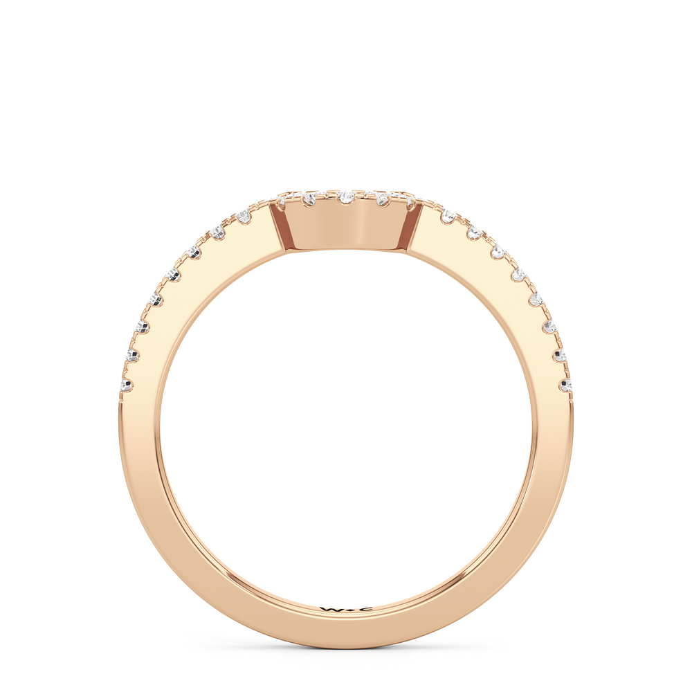 The Louisa Diamond Wedding Band with 18KT Rose Gold Cut Diamond in 14KT Rose Gold view 2
