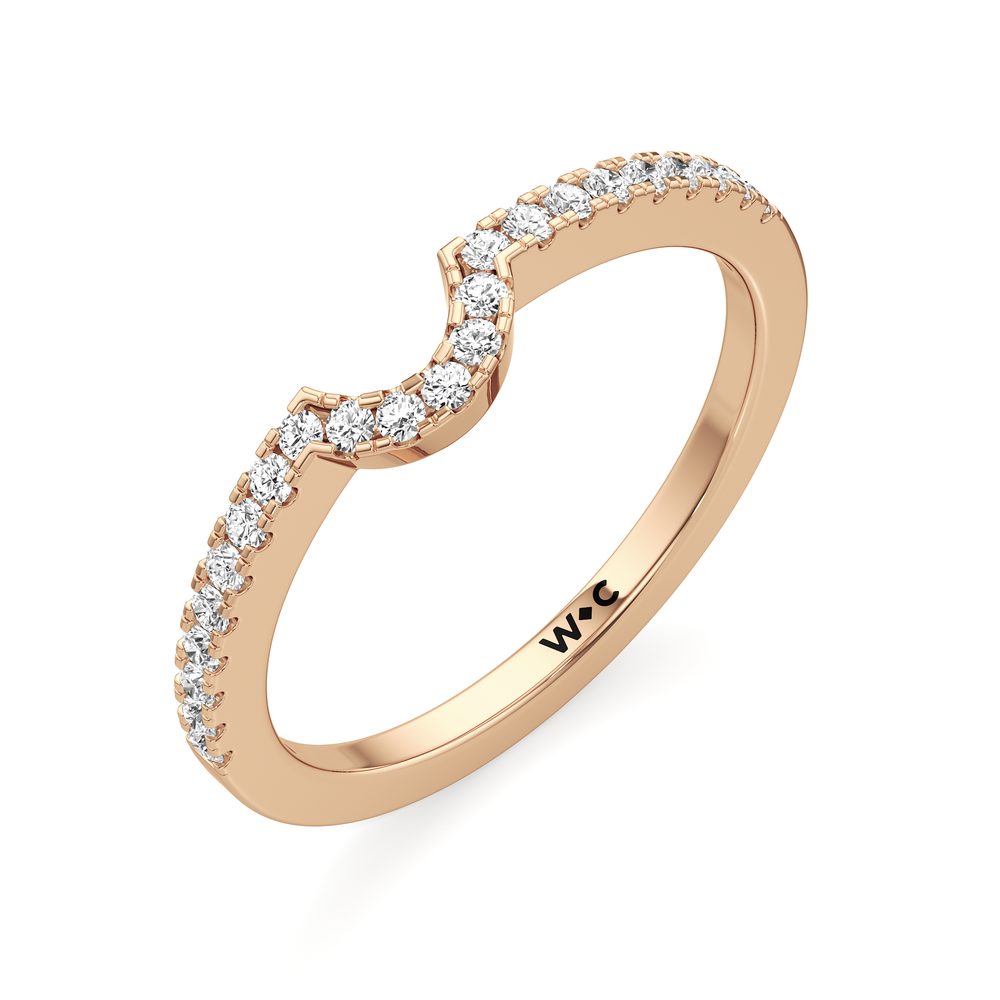 The Louisa Diamond Wedding Band with 18KT Rose Gold Cut Diamond in 14KT Rose Gold view 3
