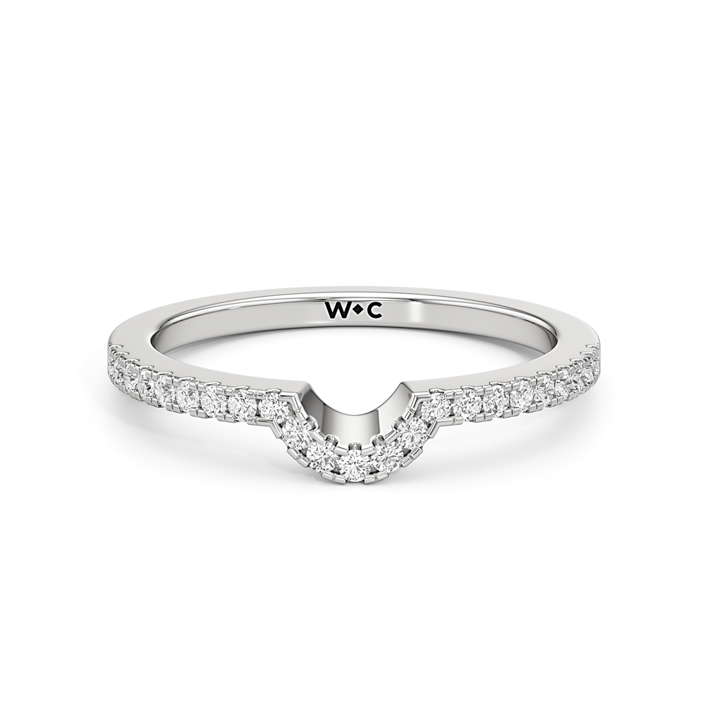 The Louisa Diamond Wedding Band with Platinum Cut Diamond in 14KT Platinum view 1
