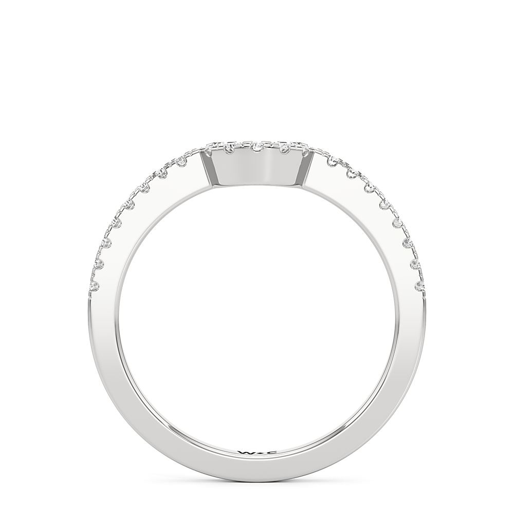 The Louisa Diamond Wedding Band with Platinum Cut Diamond in 14KT Platinum view 2
