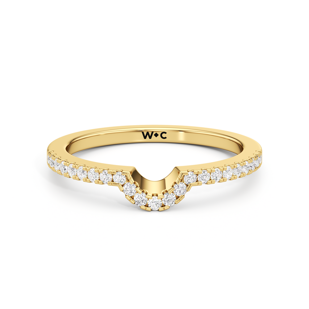 The Louisa Diamond Wedding Band with 18KT Yellow Gold Cut Diamond in 14KT Yellow Gold view 1
