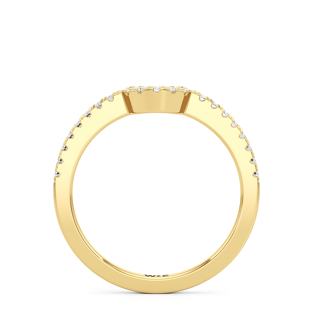 The Louisa Diamond Wedding Band with 18KT Yellow Gold Cut Diamond in 14KT Yellow Gold view 2
