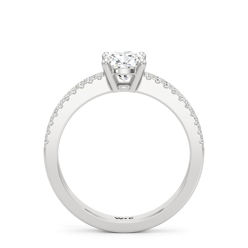 The Louisa Engagement Ring with Cushion Cut Diamond in 14KT Platinum view 2
