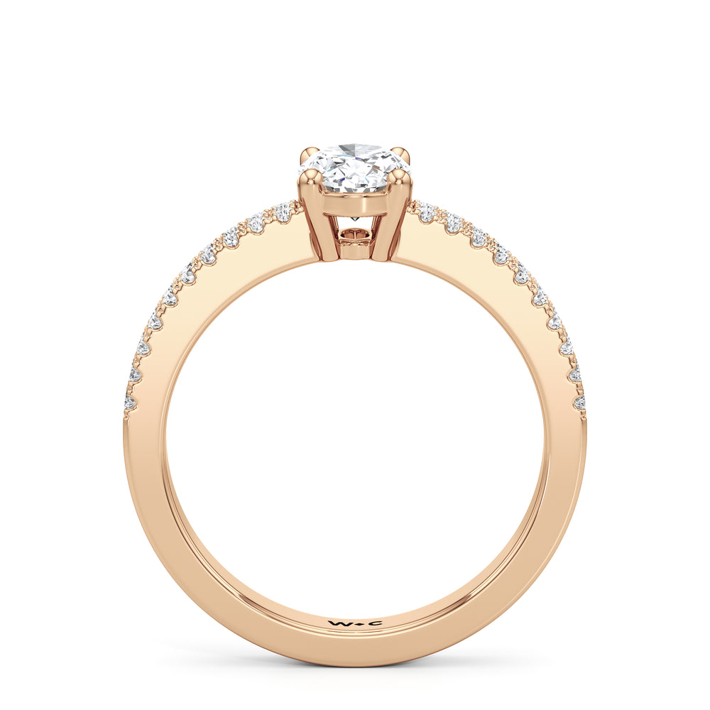 The Louisa Engagement Ring with Oval Cut Diamond in 14KT Rose Gold view 2
