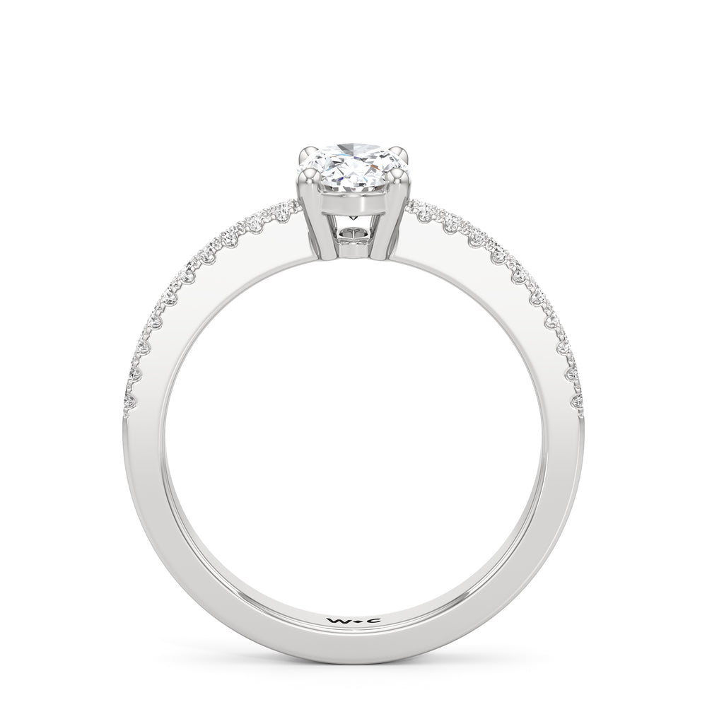 The Louisa Engagement Ring with Oval Cut Diamond in 14KT Platinum view 2

