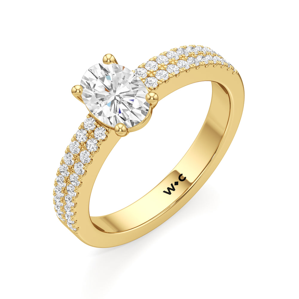 The Louisa Engagement Ring with Oval Cut Diamond in 14KT Yellow Gold view 3
