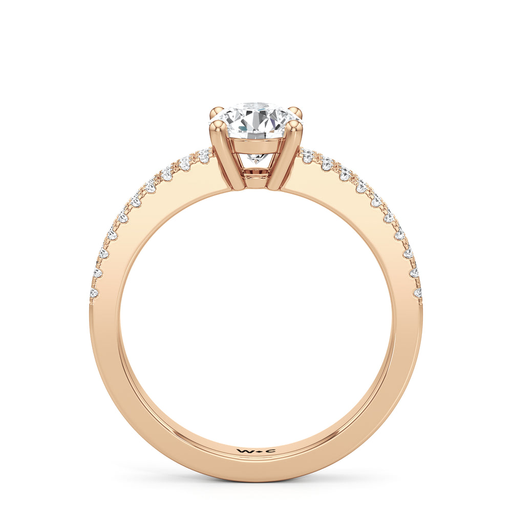 The Louisa Engagement Ring with Round Cut Diamond in 14KT Rose Gold view 2
