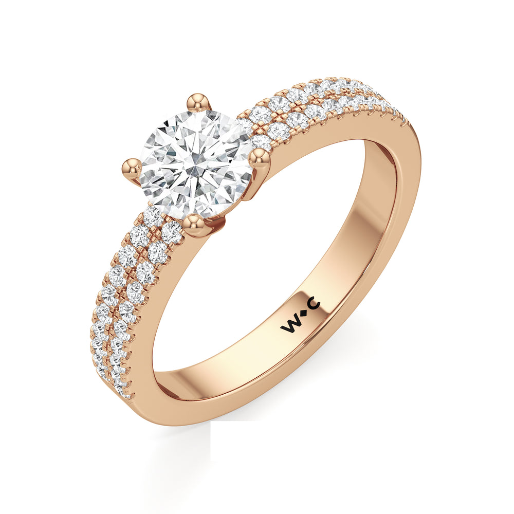 The Louisa Engagement Ring with Round Cut Diamond in 14KT Rose Gold view 3
