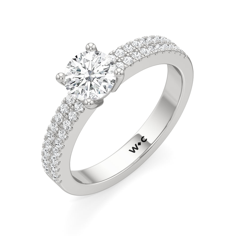 The Louisa Engagement Ring with Round Cut Diamond in 14KT Platinum view 3
