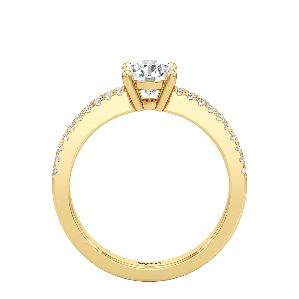 The Louisa Engagement Ring with Round Cut Diamond in 14KT Yellow Gold view 2
