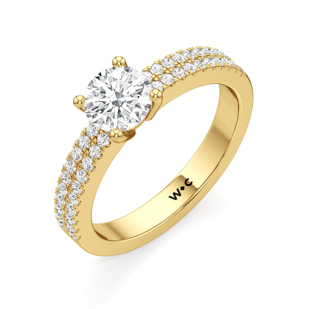 The Louisa Engagement Ring with Round Cut Diamond in 14KT Yellow Gold view 3
