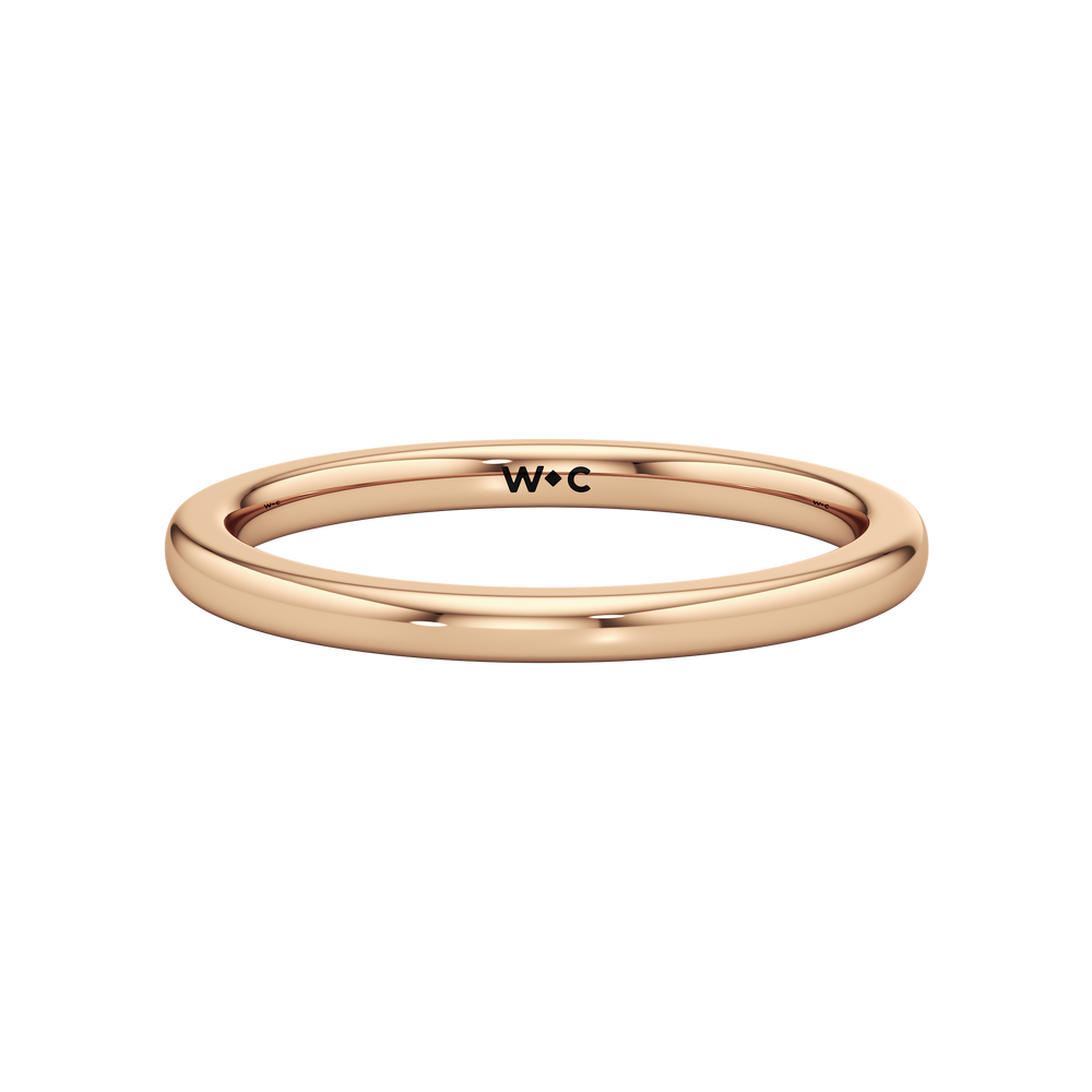 The Andrea Wedding Band with 18KT Rose Gold Cut Diamond in 14KT Rose Gold view 1
