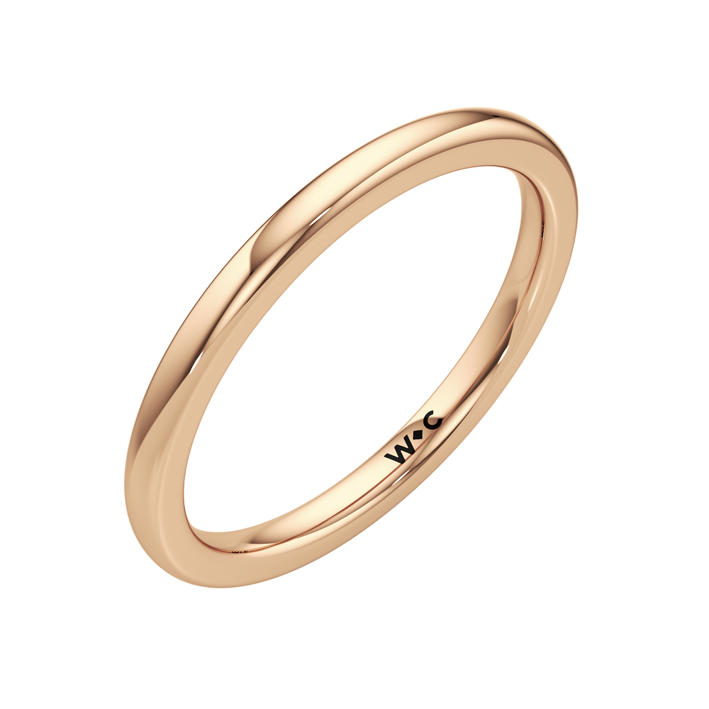 The Andrea Wedding Band with 18KT Rose Gold Cut Diamond in 14KT Rose Gold view 3
