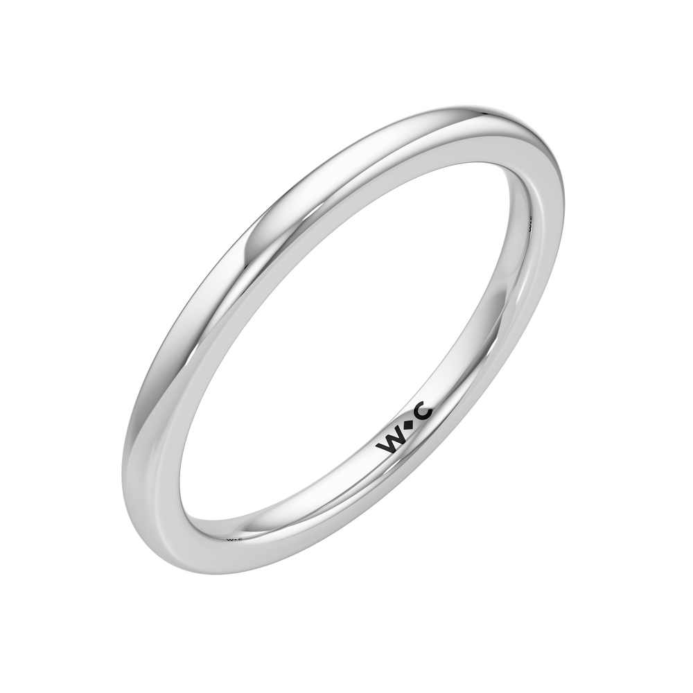 The Andrea Wedding Band with Platinum Cut Diamond in 14KT Platinum view 3
