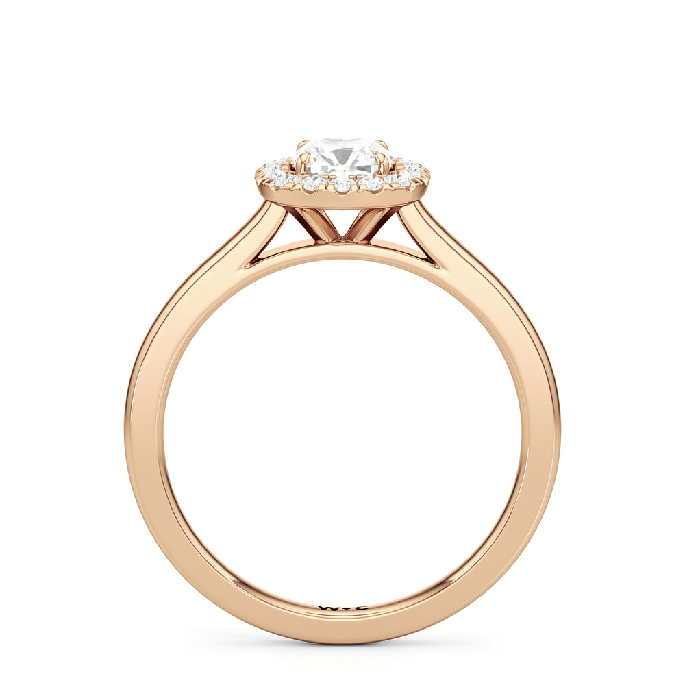 The Andrea Engagement Ring with Cushion Cut Diamond in 14KT Rose Gold view 2
