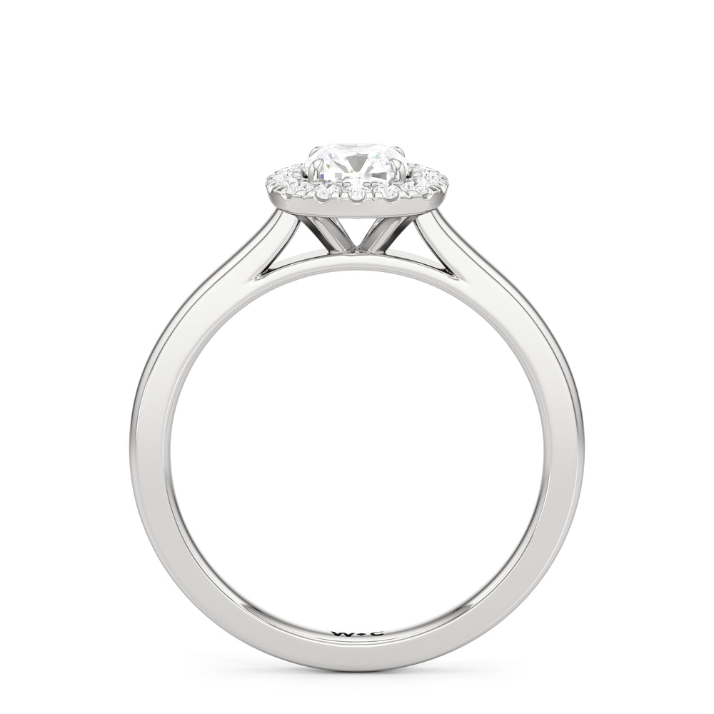The Andrea Engagement Ring with Cushion Cut Diamond in 14KT Platinum view 2
