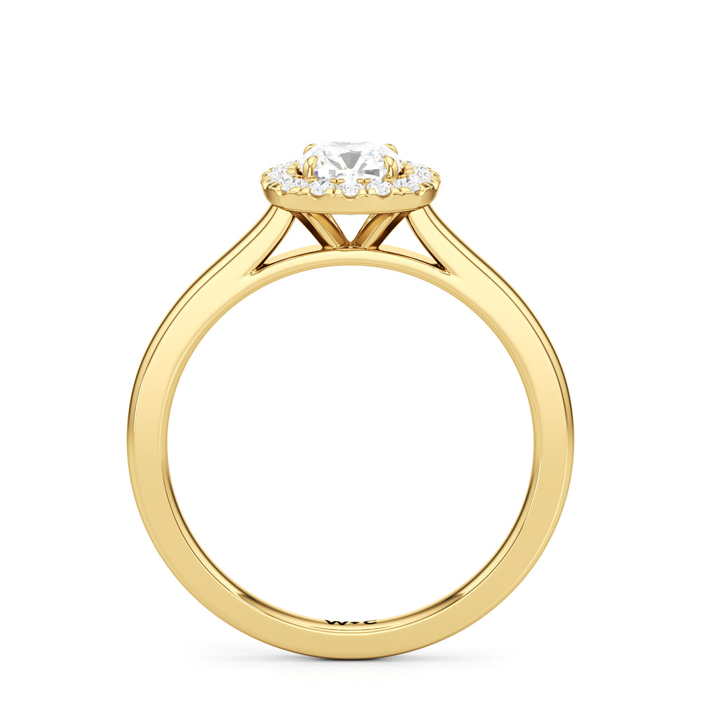 The Andrea Engagement Ring with Cushion Cut Diamond in 14KT Yellow Gold view 2
