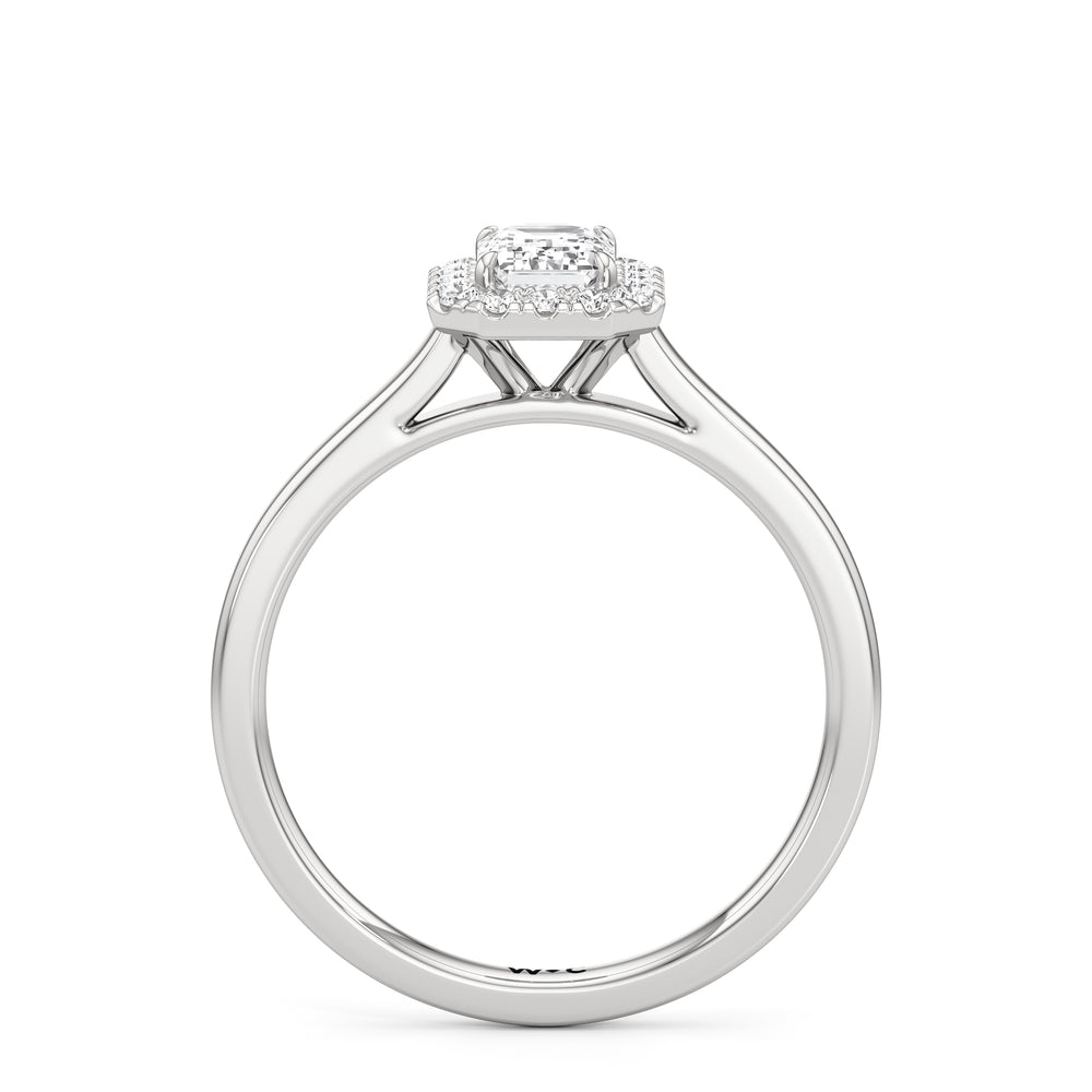 The Andrea Engagement Ring with Emerald Cut Diamond in 14KT Platinum view 2
