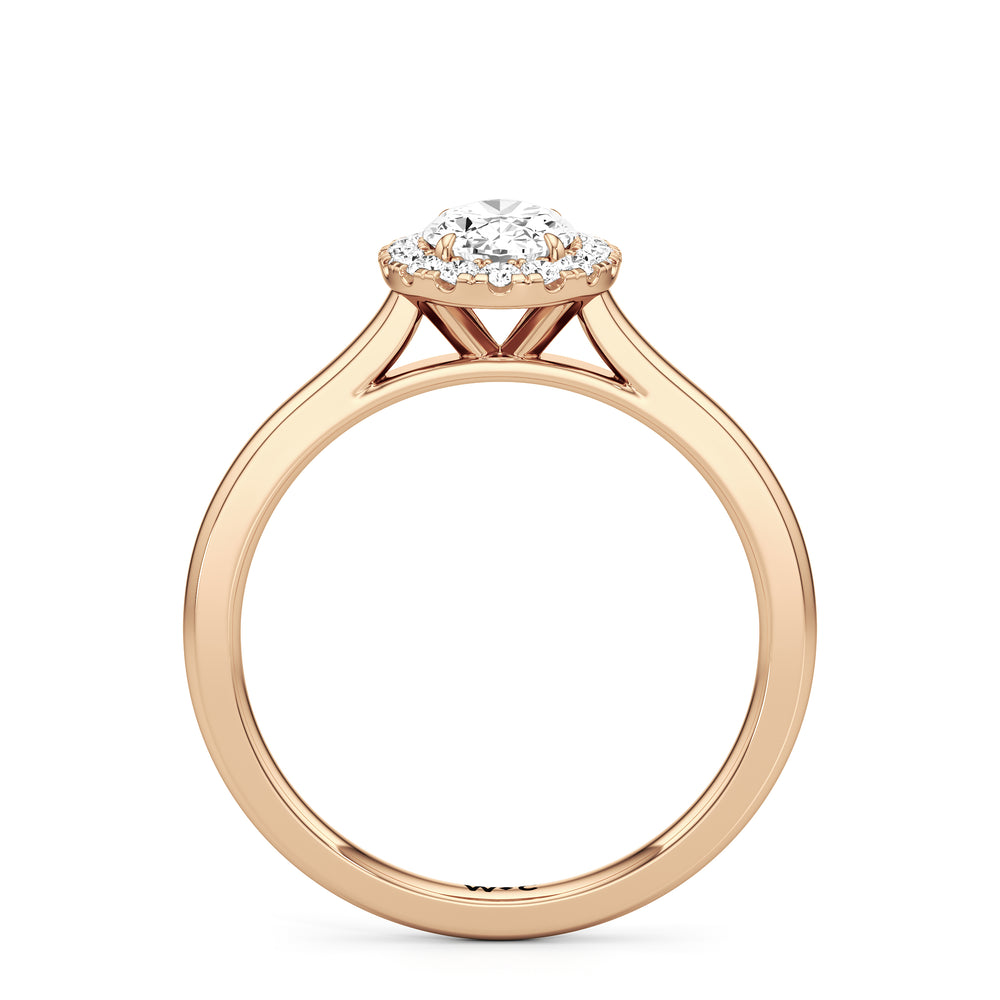 The Andrea Engagement Ring with Oval Cut Diamond in 14KT Rose Gold view 2

