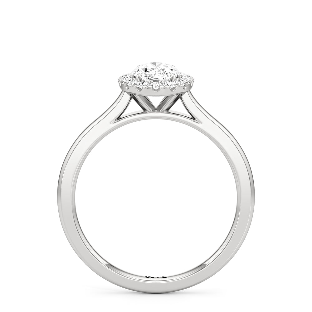 The Andrea Engagement Ring with Oval Cut Diamond in 14KT Platinum view 2
