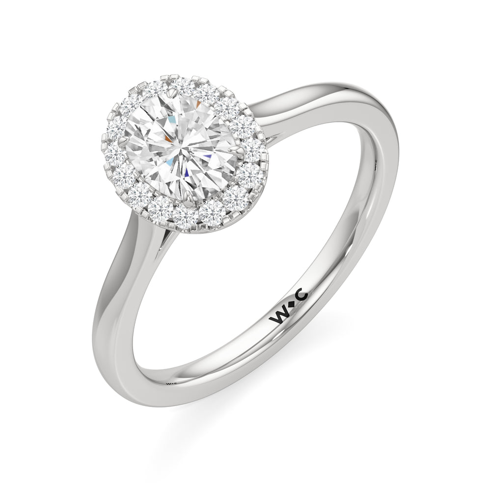 The Andrea Engagement Ring with Oval Cut Diamond in 14KT Platinum view 3
