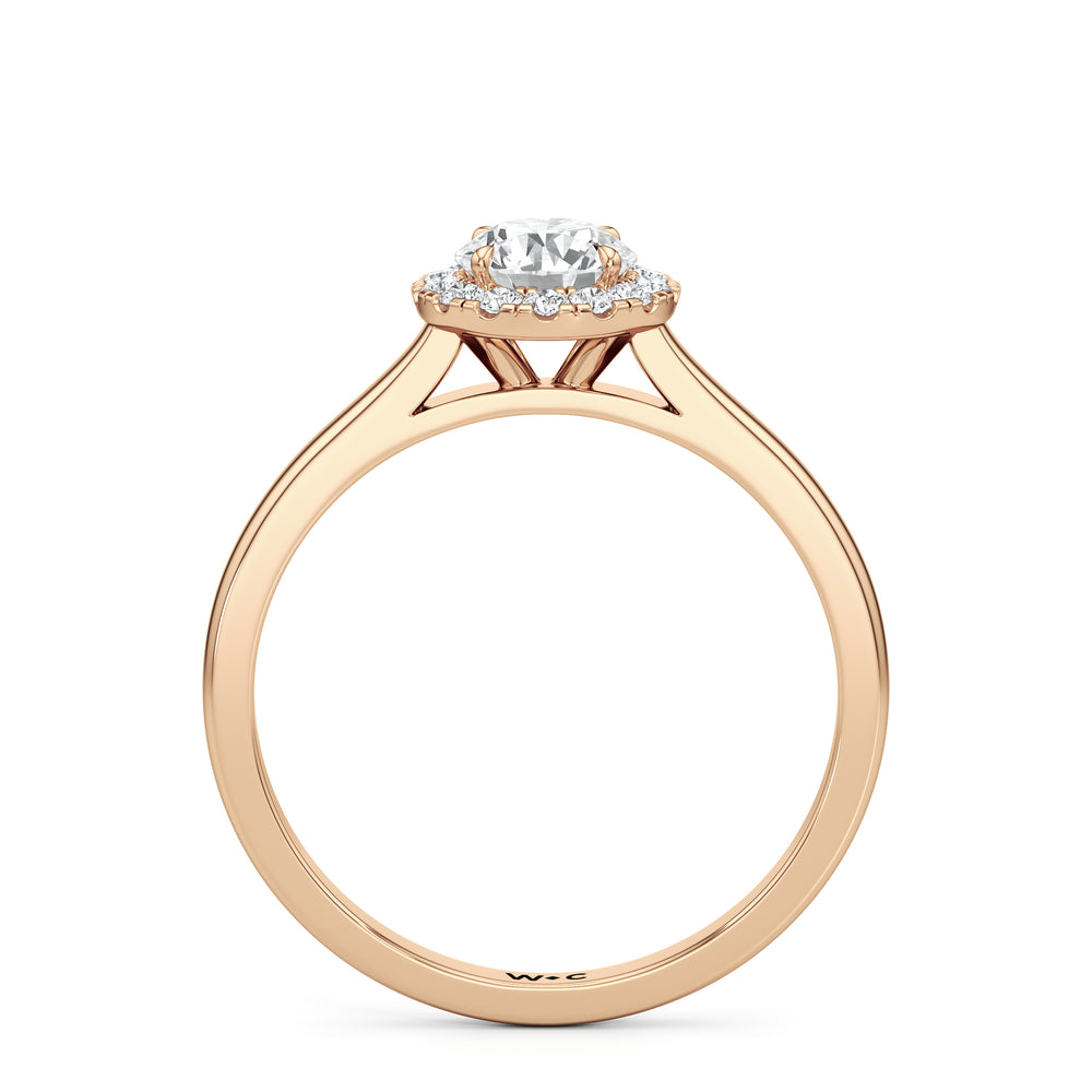The Andrea Engagement Ring with Round Cut Diamond in 14KT Rose Gold view 2
