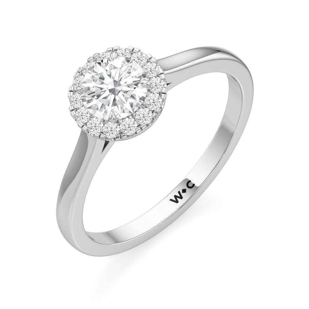 The Andrea Engagement Ring with Round Cut Diamond in 14KT Platinum view 3

