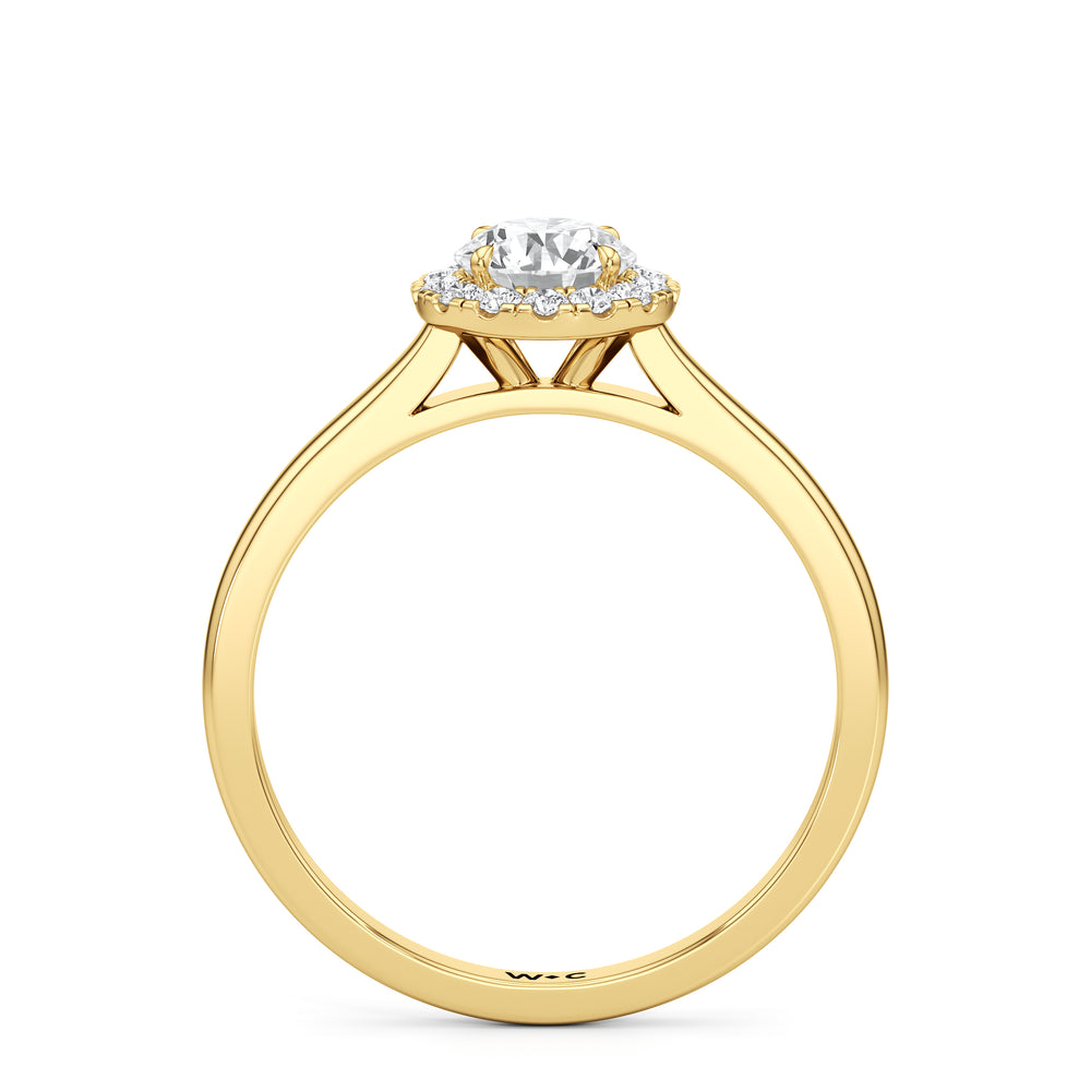 The Andrea Engagement Ring with Round Cut Diamond in 14KT Yellow Gold view 2

