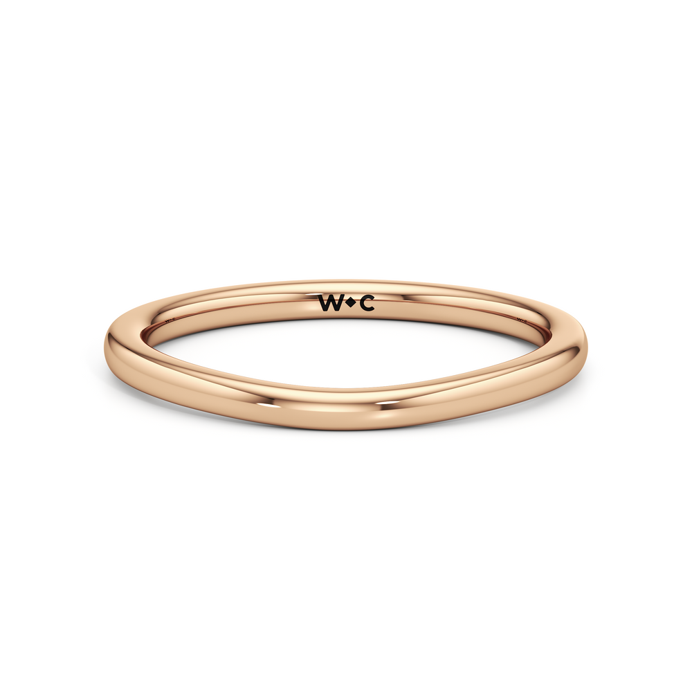 The Florence Wedding Band with 18KT Rose Gold Cut Diamond in 14KT Rose Gold view 1
